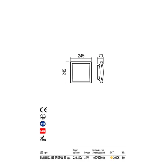 LED Външен плафон TALLIN 90008 Redo IP54 | Osvetlenieto.bg