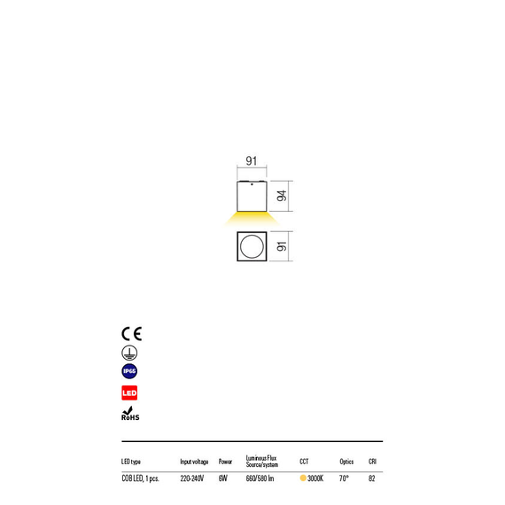 LED Външен плафон TEKO 90104 Redo IP65 | Osvetlenieto.bg