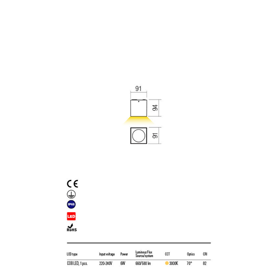 LED Външен плафон TEKO 90105 Redo IP65 | Osvetlenieto.bg