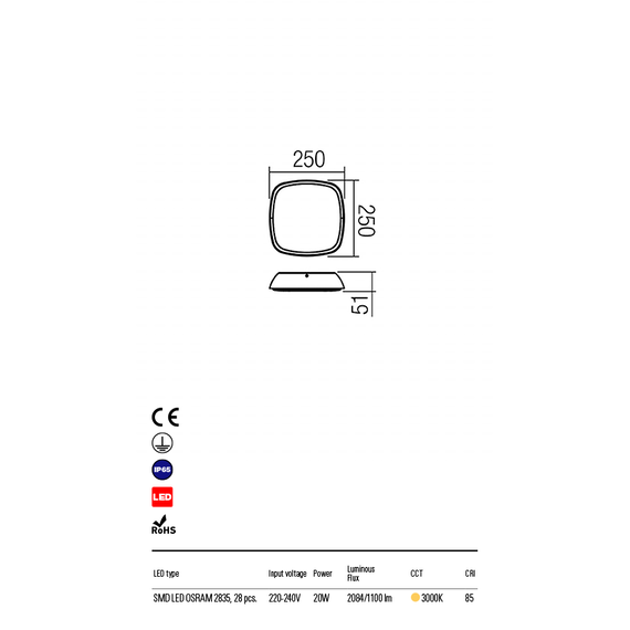 LED Външен плафон TWILL Ceiling 9537 Redo IP65 | Osvetlenieto.bg