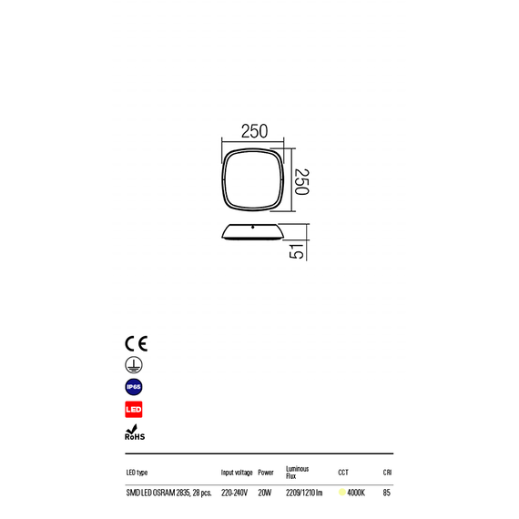 LED Външен плафон TWILL Ceiling 9543 Redo IP65 | Osvetlenieto.bg