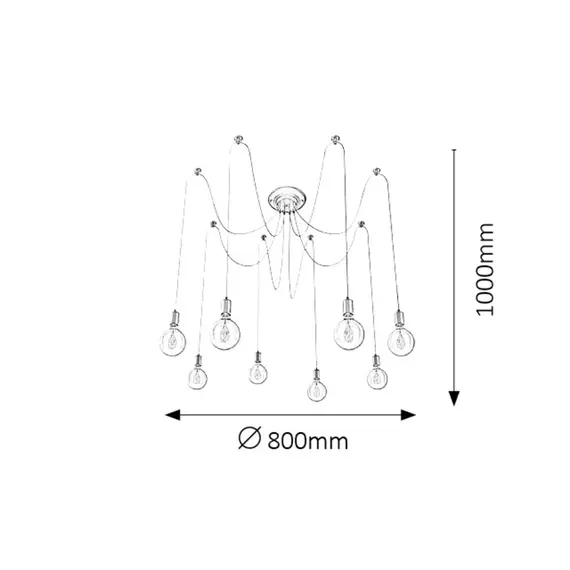 Винтидж полилей Caspar 2224 Rabalux 10xE27 | Osvetlenieto.bg