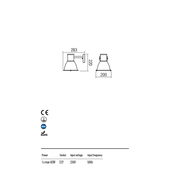 Външен аплик WORK 9525 Redo IP44 | Osvetlenieto.bg