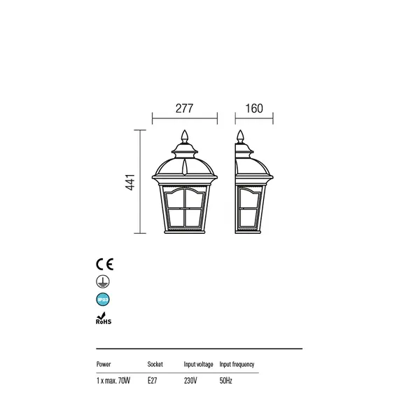 Външен аплик YORK 9651 Redo IP23 | Osvetlenieto.bg