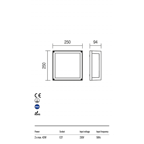 Външен плафон BRICK 9892 Redo IP54 | Osvetlenieto.bg