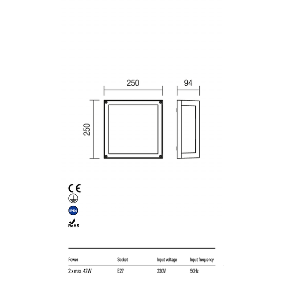 Външен плафон BRICK 9893 Redo IP54 | Osvetlenieto.bg