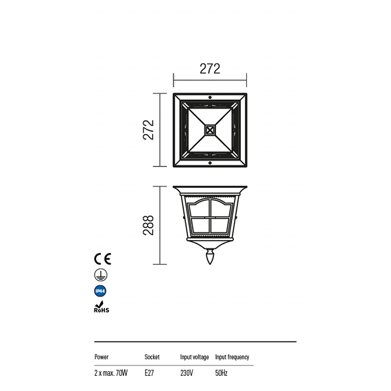 Външен плафон YORK 9650 Redo IP44 | Osvetlenieto.bg