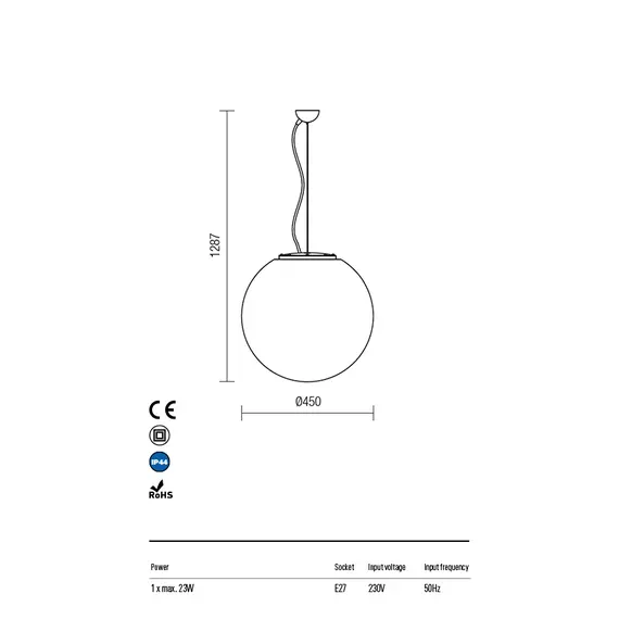 Външна висяща лампа BALOO 9975 Redo IP44 | Osvetlenieto.bg