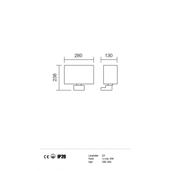 Аплик ENJOY 01-678 WH Redo 1X42W E27 | Osvetlenieto.bg