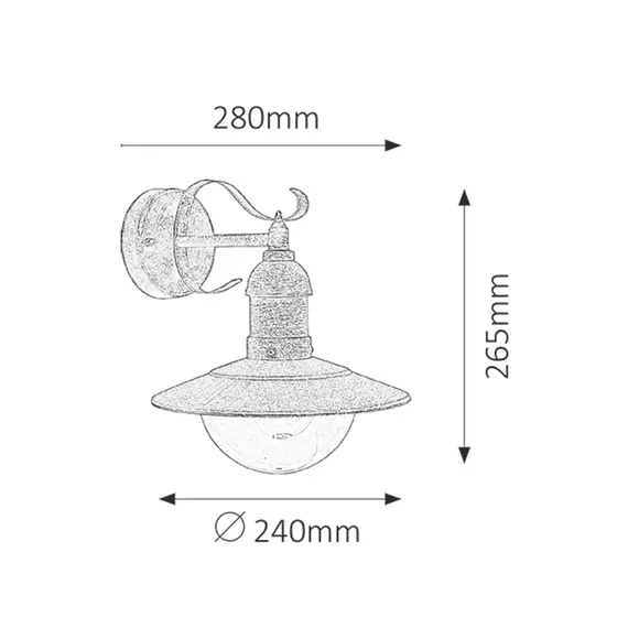 Фасаден аплик Oslo 8271 Rabalux 1xE27 | Osvetlenieto.bg