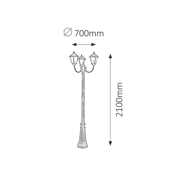 Градински стълб Madrid 8379 Rabalux 3xE27 | Osvetlenieto.bg