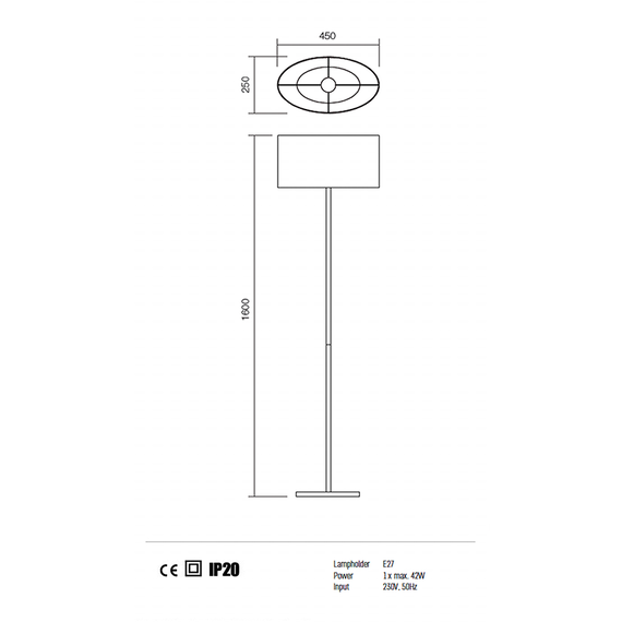 Лампион ENJOY 01-681 BG Redo 1X42W E27 | Osvetlenieto.bg