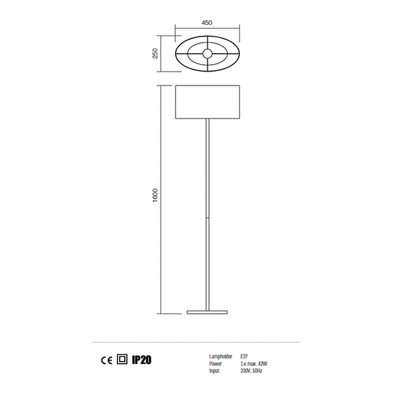 Лампион ENJOY 01-681 BR Redo 1X42W E27 | Osvetlenieto.bg