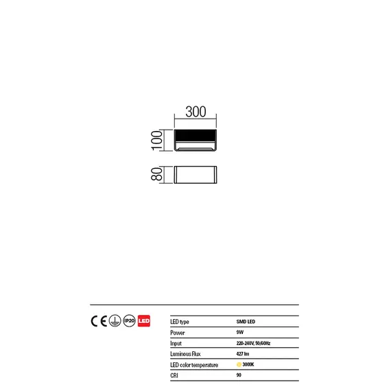 LED Аплик DUEL 01-1342 Redo 9W 3000K WH | Osvetlenieto.bg