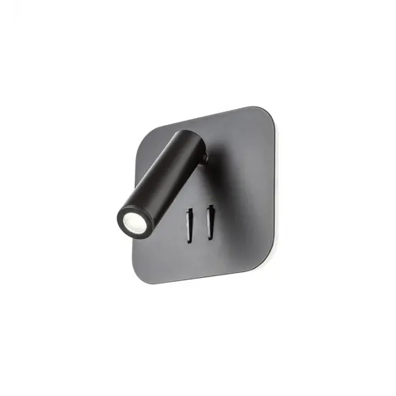 LED Аплик QUDA 01-1492 Redo SQ 1x6W+1x3W 3000K BLACK | Osvetlenieto.bg