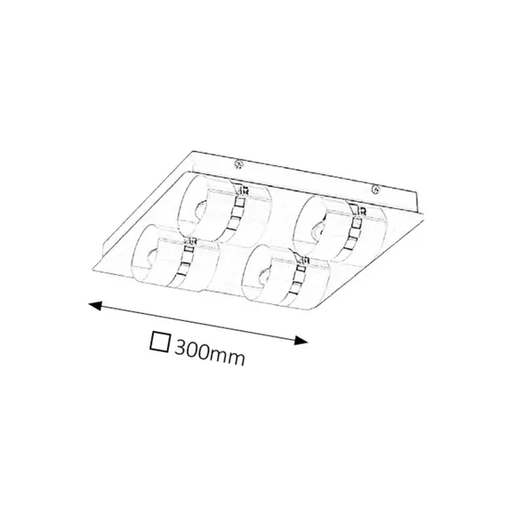 LED плафон за баня Tony 5492 Rabalux 4x5W 4000K | Osvetlenieto.bg