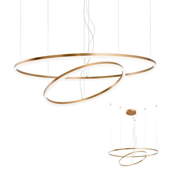 LED Полилей ORBIT 01-1923-TRIAC Redo 108W 4000K D1000+600 BRASS | Osvetlenieto.bg