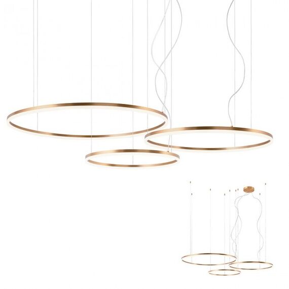LED Полилей ORBIT 01-1925-TRIAC Redo 163W 4000K D1000+800+600 BRASS | Osvetlenieto.bg