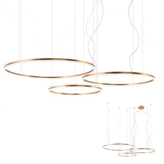 LED Полилей ORBIT 01-1925-TRIAC Redo 163W 4000K D1000+800+600 BRASS | Osvetlenieto.bg