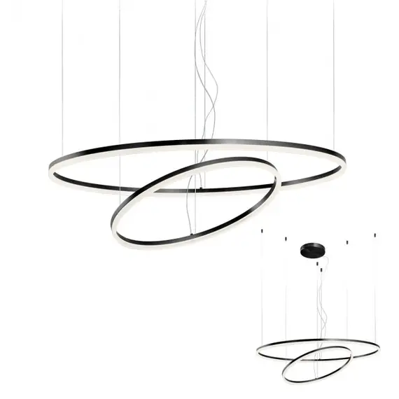 LED Полилей ORBIT 01-1953-TRIAC Redo 108W 3000K D1000+600 SAND BLACK | Osvetlenieto.bg