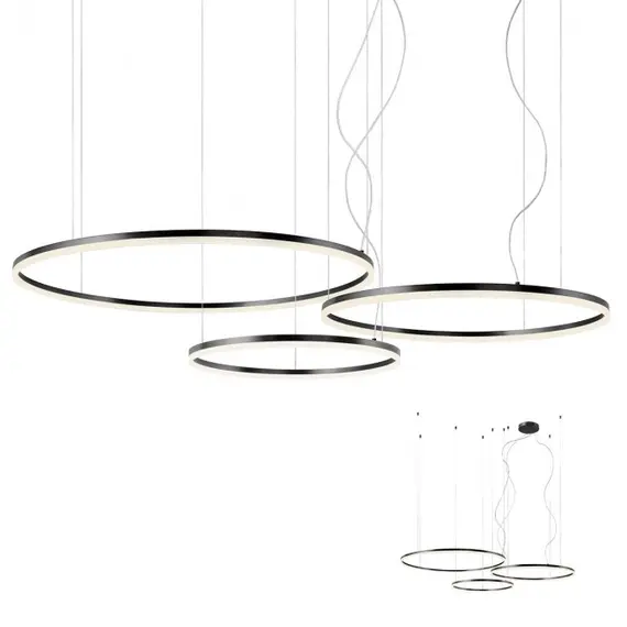 LED Полилей ORBIT 01-1954-TRIAC Redo 163W 3000K D1000+800+600 SAND BLACK | Osvetlenieto.bg