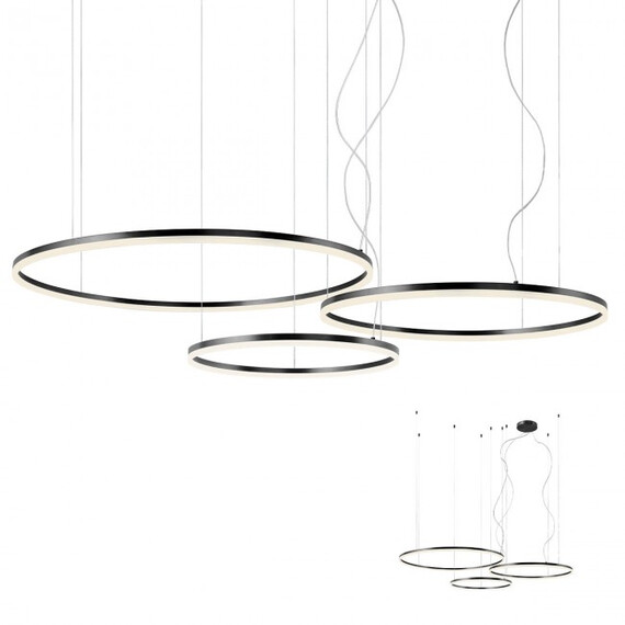 LED Полилей ORBIT 01-1954-TRIAC Redo 163W 3000K D1000+800+600 SAND BLACK | Osvetlenieto.bg