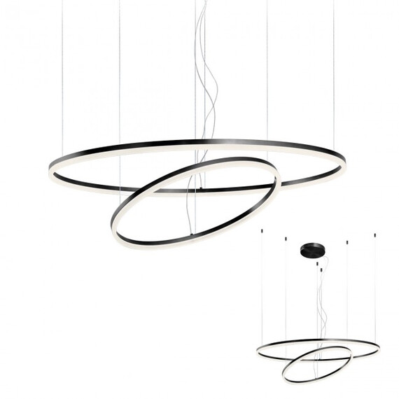 LED Полилей ORBIT 01-1966-TRIAC Redo 108W 4000K D1000+600 SAND BLACK | Osvetlenieto.bg