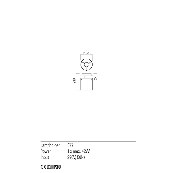 Плафон LOU 01-2005 Redo 1X40W E27 SBK/SMOKE | Osvetlenieto.bg