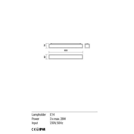 Аплик EGO 01-1233 Redo 3X28W E14 CH | Osvetlenieto.bg