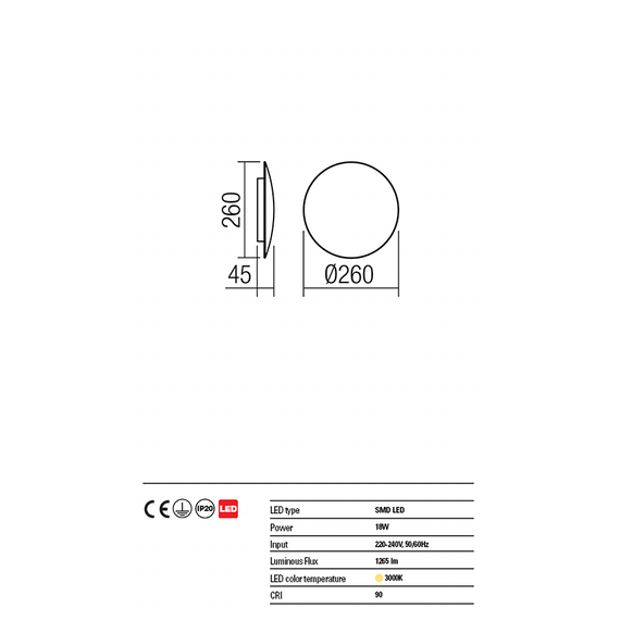 LED Аплик UMBRA 01-1336 Redo 18W 3000K BK | Osvetlenieto.bg
