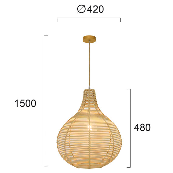 Пендел BOLITA 4227700 Viokef 1xE27 | Osvetlenieto.bg