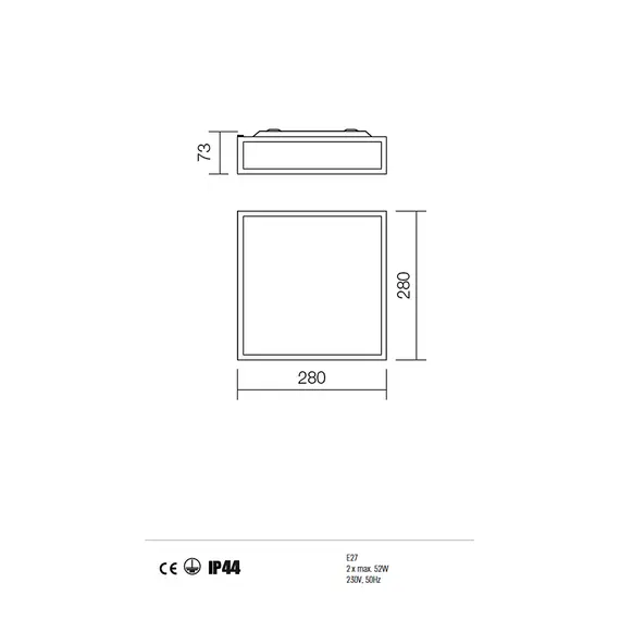 Плафон EGO 01-705 Redo 2X52W E27 | Osvetlenieto.bg