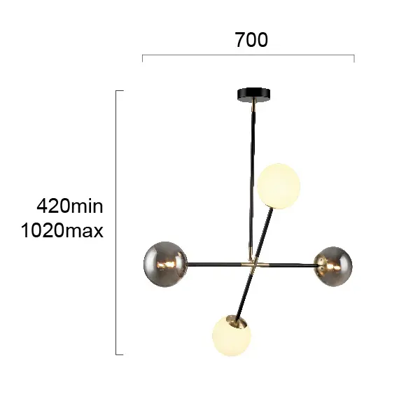Полилей CROSS 4254800 Viokef 4xG9 | Osvetlenieto.bg