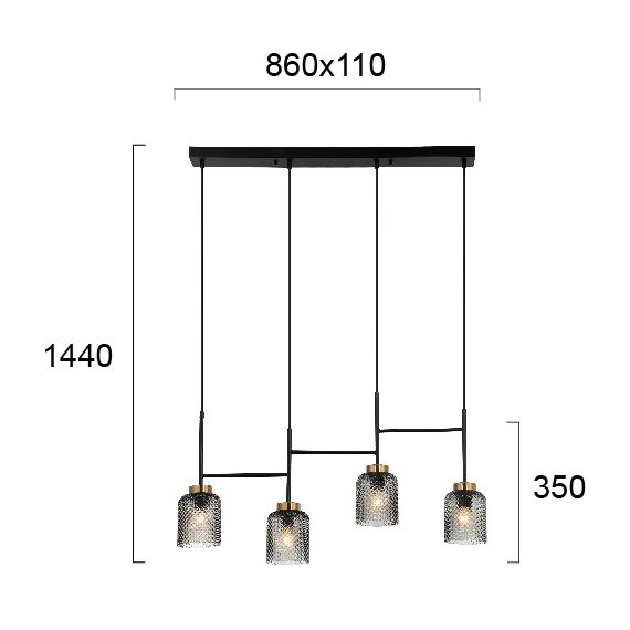 Полилей ZAC 4247000 Viokef 4xE27 | Osvetlenieto.bg