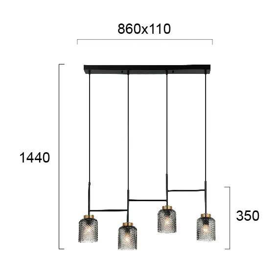 Полилей ZAC 4247000 Viokef 4xE27 | Osvetlenieto.bg