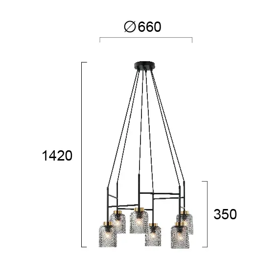 Полилей ZAC 4247100 Viokef 6xE27 | Osvetlenieto.bg