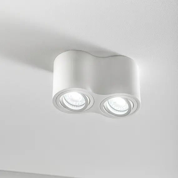 Двойна луна открит монтаж бяла с насочване AVEIRO DUO 2xGU10 | Osvetlenieto.bg