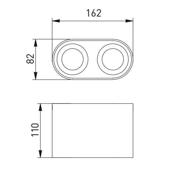 Двойна луна открит монтаж бяла SENSO DUO 2xGU10 | Osvetlenieto.bg