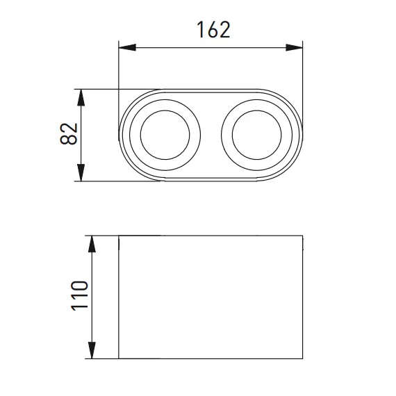 Двойна луна открит монтаж черна SENSO DUO 2xGU10 | Osvetlenieto.bg