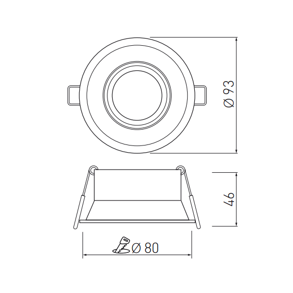 Кръгла луна за вграждане бяла SALTO | Osvetlenieto.bg