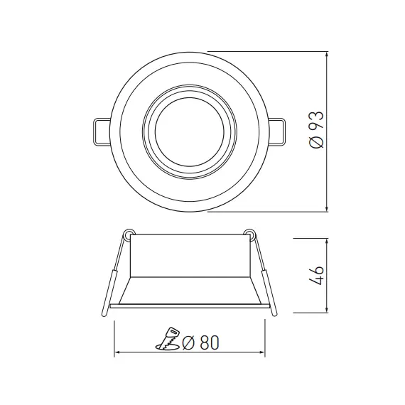 Кръгла луна за вграждане бяла SALTO | Osvetlenieto.bg
