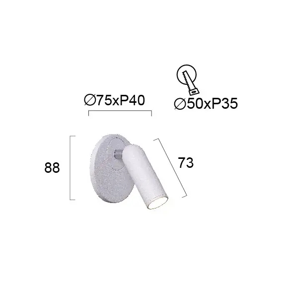 LED Аплик за вграждане EMMA 4244700 Viokef 3W 3000K | Osvetlenieto.bg