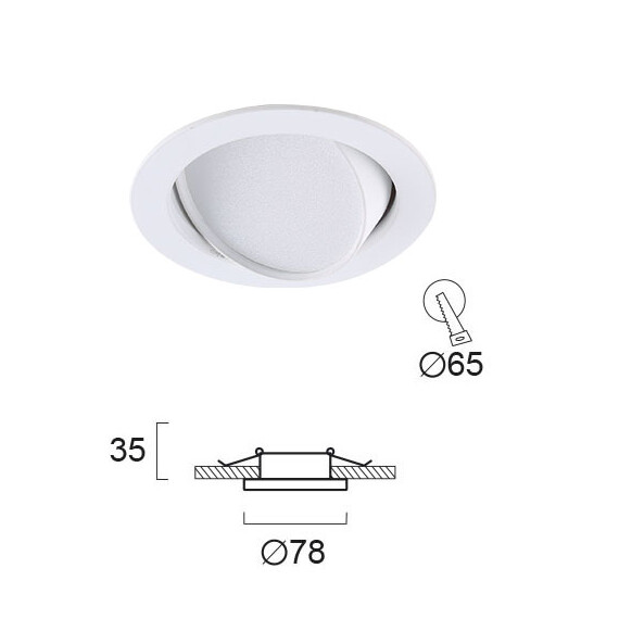 LED Луна за вграждане NOX 4157200 Viokef 4W 3000K | Osvetlenieto.bg