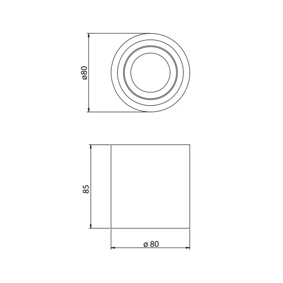 Луна открит монтаж черна с насочване GU10 | Osvetlenieto.bg
