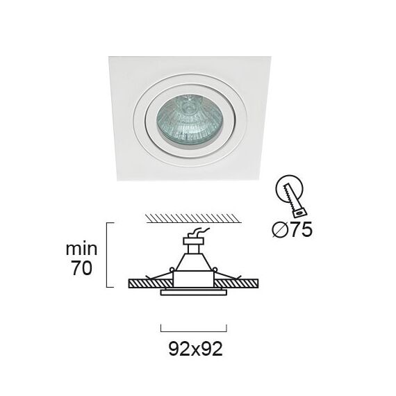 Луна за вграждане RICHARD 4106201 Viokef 1xGU10 | Osvetlenieto.bg