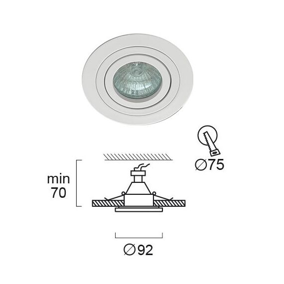 Луна за вграждане RICHARD 4106401 Viokef 1xGU10 | Osvetlenieto.bg