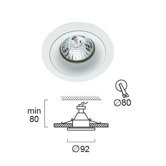 Луна за вграждане TIM 4182700 Viokef 1xGU10 | Osvetlenieto.bg