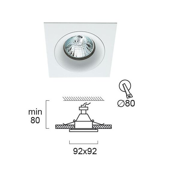 Луна за вграждане TIM 4182800 Viokef 1xGU10 | Osvetlenieto.bg