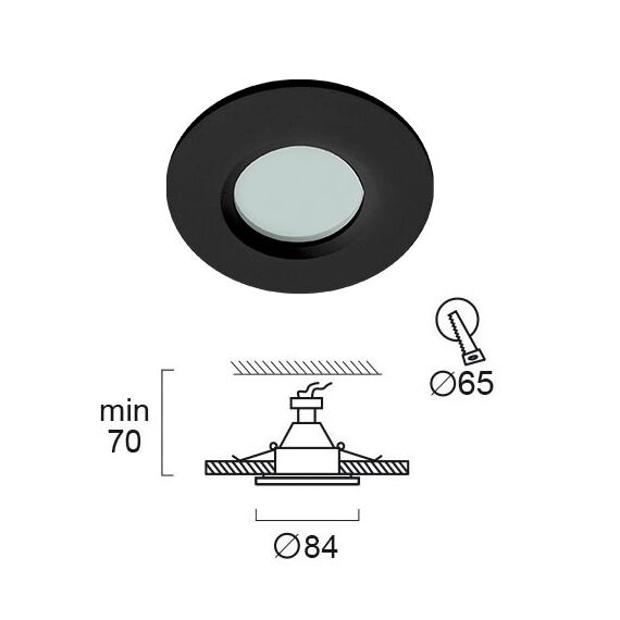 Луна за вграждане за баня VIKI 4151401 Viokef 1xGU10 | Osvetlenieto.bg