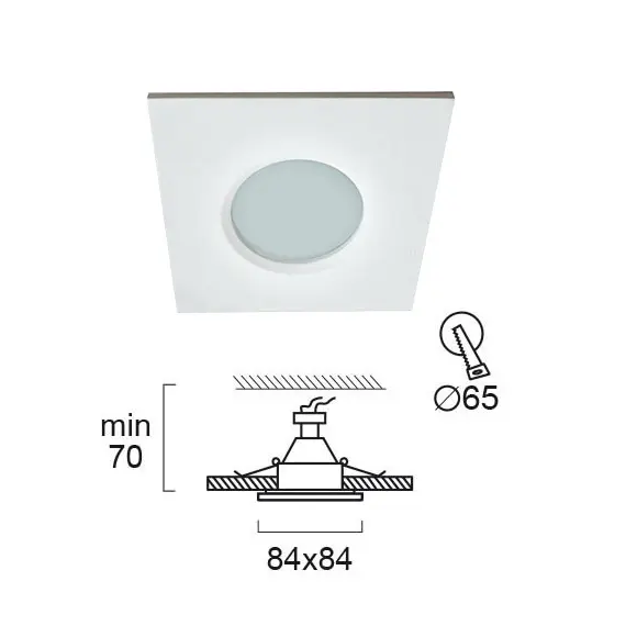 Луна за вграждане за баня VIKI 4151500 Viokef 1xGU10 | Osvetlenieto.bg